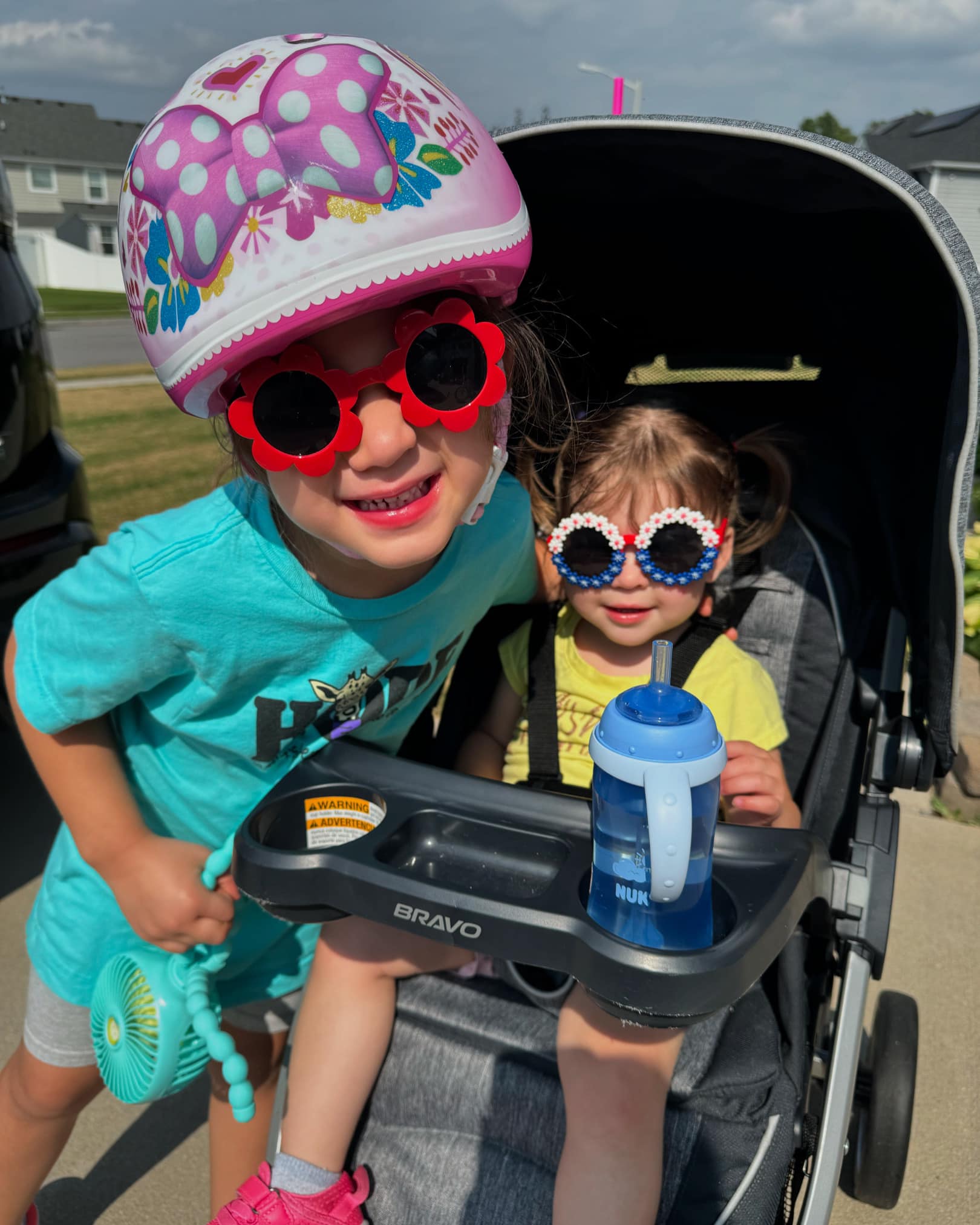 Child seen wearing sunglasses for children’s eye protection