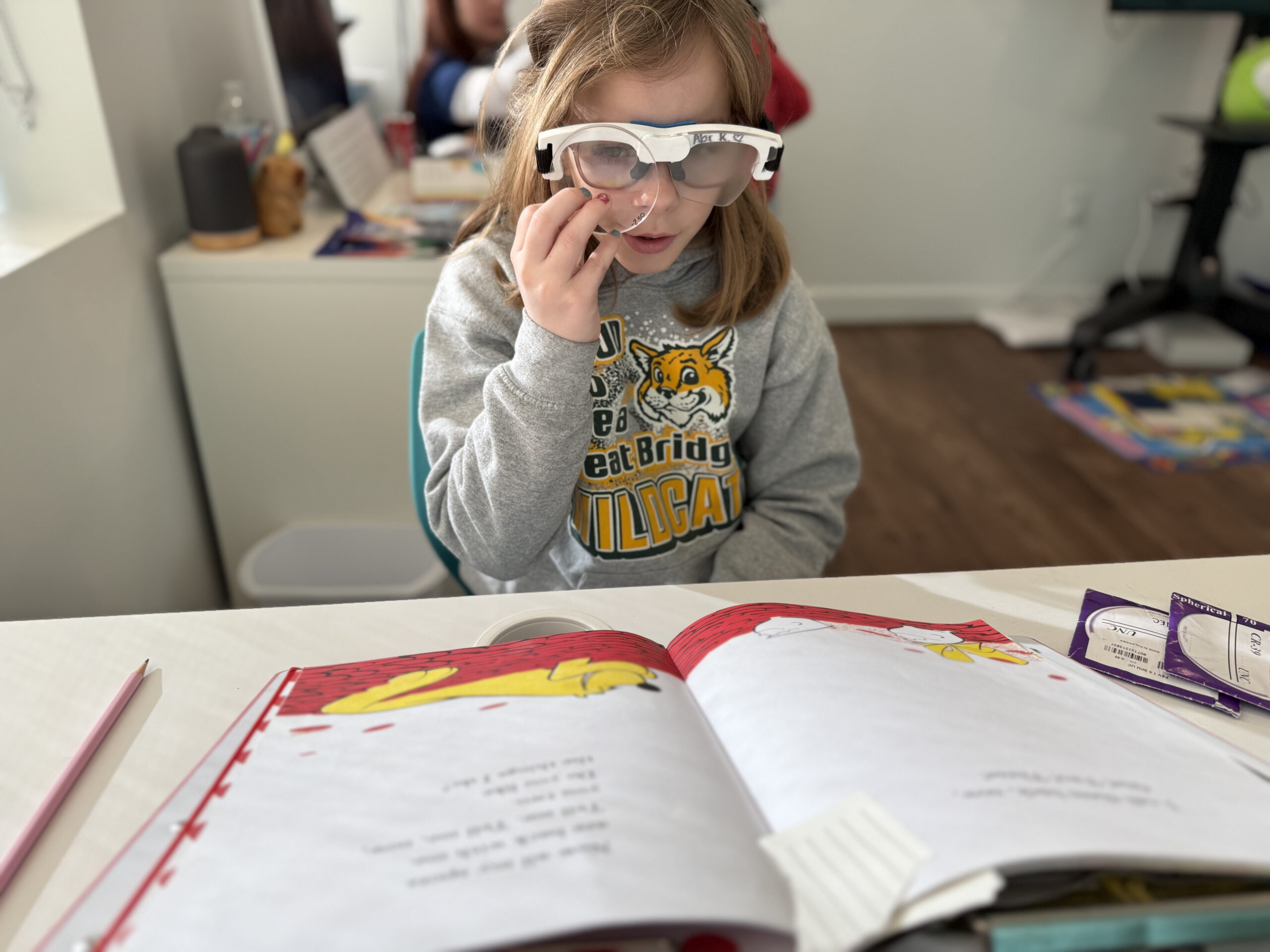 Child seen in Navigation Eye Care doing an eye exam to check binocular vision dysfunction