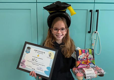 Young patient completing vision therapy program at Navigation Eye Care Chesapeake VA